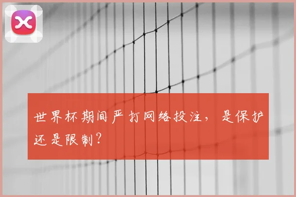 世界杯期间严打网络投注，是保护还是限制？